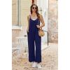 image:imageEkouaer Wide Leg Jumpsuits for Women Casual Overalls Sleeveless Vacation Outfits One Piece Boho Printed Romper with PocketNavy Blue