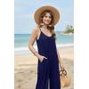 image:imageEkouaer Wide Leg Jumpsuits for Women Casual Overalls Sleeveless Vacation Outfits One Piece Boho Printed Romper with PocketNavy Blue