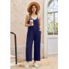 image:imageEkouaer Wide Leg Jumpsuits for Women Casual Overalls Sleeveless Vacation Outfits One Piece Boho Printed Romper with PocketNavy Blue
