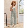 image:imageEkouaer Wide Leg Jumpsuits for Women Casual Overalls Sleeveless Vacation Outfits One Piece Boho Printed Romper with PocketWhite Print