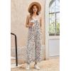 image:imageEkouaer Wide Leg Jumpsuits for Women Casual Overalls Sleeveless Vacation Outfits One Piece Boho Printed Romper with PocketWhite Print 2