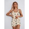 image:imageEkouaer Womens Cami Pajama Set Sleeveless Racerback Tank Top Pjs Soft SleepwearColorful Butterfly