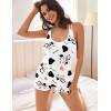 image:imageEkouaer Womens Cami Pajama Set Sleeveless Racerback Tank Top Pjs Soft SleepwearCow