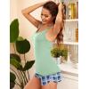 image:imageEkouaer Womens Cami Pajama Set Sleeveless Racerback Tank Top Pjs Soft SleepwearGreen Plaid