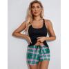 image:imageEkouaer Womens Cami Pajama Set Sleeveless Racerback Tank Top Pjs Soft SleepwearGreen and Pink Plaid