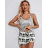 image:imageEkouaer Womens Cami Pajama Set Sleeveless Racerback Tank Top Pjs Soft SleepwearGrey Plaid
