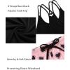 image:imageEkouaer Womens Cami Pajama Set Sleeveless Racerback Tank Top Pjs Soft SleepwearPink Heart