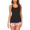 image:imageEkouaer Womens Cami Pajama Set Sleeveless Racerback Tank Top Pjs Soft SleepwearPink Heart