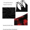 image:imageEkouaer Womens Cami Pajama Set Sleeveless Racerback Tank Top Pjs Soft SleepwearRed Plaid