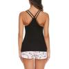 image:imageEkouaer Womens Cami Pajama Set Sleeveless Racerback Tank Top Pjs Soft SleepwearWhite Printed