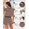 image:imageEkouaer Womens Rompers for Summer Casual One Piece Short Jumpsuit 2026 Striped Cap Sleeve Beach Clothes Travel OutfitsBrown Striped