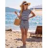 image:imageEkouaer Womens Rompers for Summer Casual One Piece Short Jumpsuit 2026 Striped Cap Sleeve Beach Clothes Travel OutfitsNavy Blue Striped
