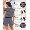 image:imageEkouaer Womens Rompers for Summer Casual One Piece Short Jumpsuit 2026 Striped Cap Sleeve Beach Clothes Travel OutfitsNavy Blue Striped