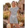 image:imageEkouaer Womens Rompers for Summer Casual One Piece Short Jumpsuit 2026 Striped Cap Sleeve Beach Clothes Travel OutfitsWhite Striped