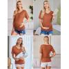 image:imageEkouaer 3 Pack Maternity Shirts V Neck Dolman Sleeve Side Ruched Pregnancy Tops Tunic BlouseA GreyBurgundyBrick Red