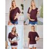 image:imageEkouaer 3 Pack Maternity Shirts V Neck Dolman Sleeve Side Ruched Pregnancy Tops Tunic BlouseA GreyBurgundyBrick Red