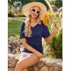 image:imageEkouaer 3 Pack Maternity Shirts V Neck Dolman Sleeve Side Ruched Pregnancy Tops Tunic BlouseBlackBlueGrey