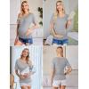 image:imageEkouaer 3 Pack Maternity Shirts V Neck Dolman Sleeve Side Ruched Pregnancy Tops Tunic BlouseBlackGreyPink