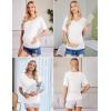 image:imageEkouaer 3 Pack Maternity Shirts V Neck Dolman Sleeve Side Ruched Pregnancy Tops Tunic BlouseBlackWhiteBlue