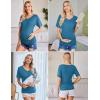 image:imageEkouaer 3 Pack Maternity Shirts V Neck Dolman Sleeve Side Ruched Pregnancy Tops Tunic BlouseGreenTealBlack