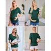 image:imageEkouaer 3 Pack Maternity Shirts V Neck Dolman Sleeve Side Ruched Pregnancy Tops Tunic BlouseGreenTealBlack