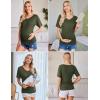 image:imageEkouaer 3 Pack Maternity Shirts V Neck Dolman Sleeve Side Ruched Pregnancy Tops Tunic BlouseGreyBlackArmy Green