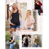 image:imageEkouaer 3 Pack Women Maternity Tank Tops Ruch Side Basic Shirts Summer Postpartum Tops Sleeveless Pregnancy Workout ClothesBlackBeigeCoffee