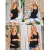 image:imageEkouaer 3 Pack Women Maternity Tank Tops Ruch Side Basic Shirts Summer Postpartum Tops Sleeveless Pregnancy Workout ClothesBlackLight GreyArmy Green