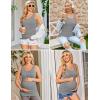 image:imageEkouaer 3 Pack Women Maternity Tank Tops Ruch Side Basic Shirts Summer Postpartum Tops Sleeveless Pregnancy Workout ClothesBlackLight GreyWhite