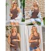 image:imageEkouaer 3 Pack Women Maternity Tank Tops Ruch Side Basic Shirts Summer Postpartum Tops Sleeveless Pregnancy Workout ClothesBlackWhiteCoffee
