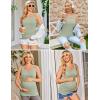 image:imageEkouaer 3 Pack Women Maternity Tank Tops Ruch Side Basic Shirts Summer Postpartum Tops Sleeveless Pregnancy Workout ClothesDirty PinkLight GreenBlue Green