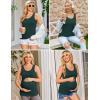 image:imageEkouaer 3 Pack Women Maternity Tank Tops Ruch Side Basic Shirts Summer Postpartum Tops Sleeveless Pregnancy Workout ClothesLake GreenBlackBlue Green
