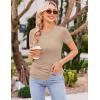 image:imageEkouaer 4 Packs Maternity Shirts Short Sleeve Crew Neck Pregnancy Tee Tops Tunic Blouse Soft Mama Clothes SXXL3pcs Black  Brown  Khaki