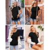 image:imageEkouaer 4 Packs Maternity Shirts Short Sleeve Crew Neck Pregnancy Tee Tops Tunic Blouse Soft Mama Clothes SXXL3pcs Black  Dark Grey  Teal