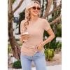 image:imageEkouaer 4 Packs Maternity Shirts Short Sleeve Crew Neck Pregnancy Tee Tops Tunic Blouse Soft Mama Clothes SXXL3pcs Black  Dirty Pink  White Stripe