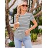 image:imageEkouaer 4 Packs Maternity Shirts Short Sleeve Crew Neck Pregnancy Tee Tops Tunic Blouse Soft Mama Clothes SXXL3pcs Black  Grey  White Stripe
