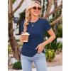 image:imageEkouaer 4 Packs Maternity Shirts Short Sleeve Crew Neck Pregnancy Tee Tops Tunic Blouse Soft Mama Clothes SXXL3pcs Black  Light Grey  Blue
