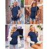 image:imageEkouaer 4 Packs Maternity Shirts Short Sleeve Crew Neck Pregnancy Tee Tops Tunic Blouse Soft Mama Clothes SXXL3pcs Black  Light Grey  Blue