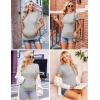 image:imageEkouaer 4 Packs Maternity Shirts Short Sleeve Crew Neck Pregnancy Tee Tops Tunic Blouse Soft Mama Clothes SXXL3pcs Black  Light Grey  Floral