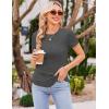 image:imageEkouaer 4 Packs Maternity Shirts Short Sleeve Crew Neck Pregnancy Tee Tops Tunic Blouse Soft Mama Clothes SXXL3pcs Burgundy Red  Caramel  Dark Grey