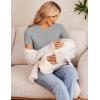 image:imageEkouaer 4 Packs Maternity Shirts Short Sleeve Crew Neck Pregnancy Tee Tops Tunic Blouse Soft Mama Clothes SXXL4pcs Black  Brown  Light Grey  Floral290