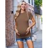 image:imageEkouaer 4 Packs Maternity Shirts Short Sleeve Crew Neck Pregnancy Tee Tops Tunic Blouse Soft Mama Clothes SXXL4pcs Black  Brown  Light Grey  White