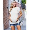 image:imageEkouaer 4 Packs Maternity Shirts Short Sleeve Crew Neck Pregnancy Tee Tops Tunic Blouse Soft Mama Clothes SXXL4pcs Black  Brown  White  Pink