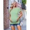 image:imageEkouaer 4 Packs Maternity Shirts Short Sleeve Crew Neck Pregnancy Tee Tops Tunic Blouse Soft Mama Clothes SXXL4pcs Black  Dark Red  Navy  Light Green