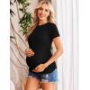 image:imageEkouaer 4 Packs Maternity Shirts Short Sleeve Crew Neck Pregnancy Tee Tops Tunic Blouse Soft Mama Clothes SXXL4pcs Black  Grey  White  Army Green