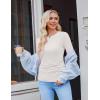 image:imageEkouaer Maternity Long Sleeve Shirt 3 Pack Crewneck Pregnancy Tops Casual Tee Side Ruched Clothes3pcs Black  Brown  White
