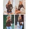 image:imageEkouaer Maternity Long Sleeve Shirt 3 Pack Crewneck Pregnancy Tops Casual Tee Side Ruched Clothes3pcs Black  Brown  White