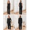 image:imageEkouaer Maternity Nursing Robe Set 3 Pieces Sleeveless Top Pregnancy Pants amp Robe Double Layer Pajamas SXXLBlack
