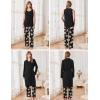 image:imageEkouaer Maternity Nursing Robe Set 3 Pieces Sleeveless Top Pregnancy Pants amp Robe Double Layer Pajamas SXXLBlack Print