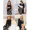 image:imageEkouaer Maternity Nursing Robe Set 3 Pieces Sleeveless Top Pregnancy Pants amp Robe Double Layer Pajamas SXXLBlack Print